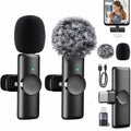 Recording Microphone Dual Wireless Lavalier Set with USB-C Receiver, 70ft Range and Noise Reduction