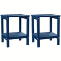 Outdoor Side Table by Furn Mivo, Rectangular HDPE Design with Lower Shelf and One-, Two- or Four-Piece Options