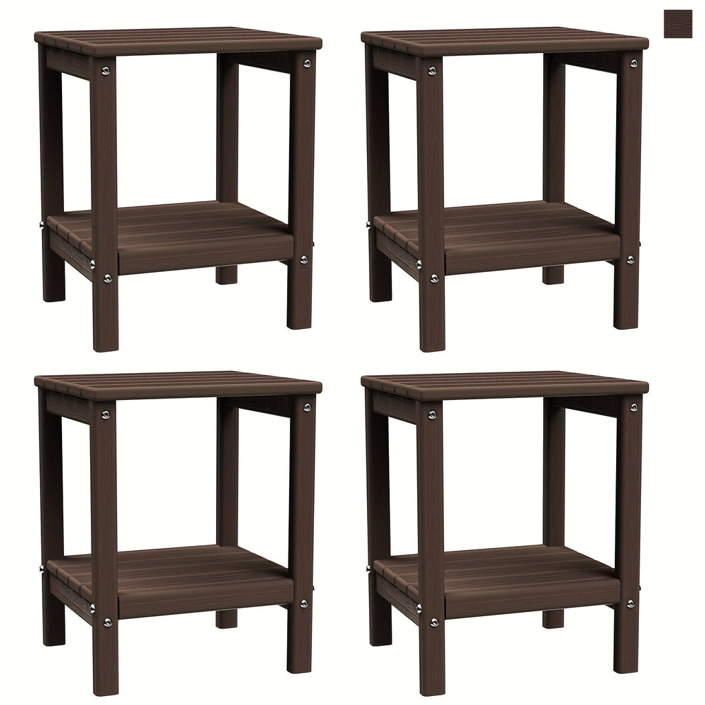 Outdoor Side Table shown in the Brown(wood grain), 4pcs option