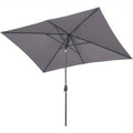 Patio Umbrella 6.5x10FT Rectangular Style with Aluminum Pole, Six Steel Ribs and Easy Crank