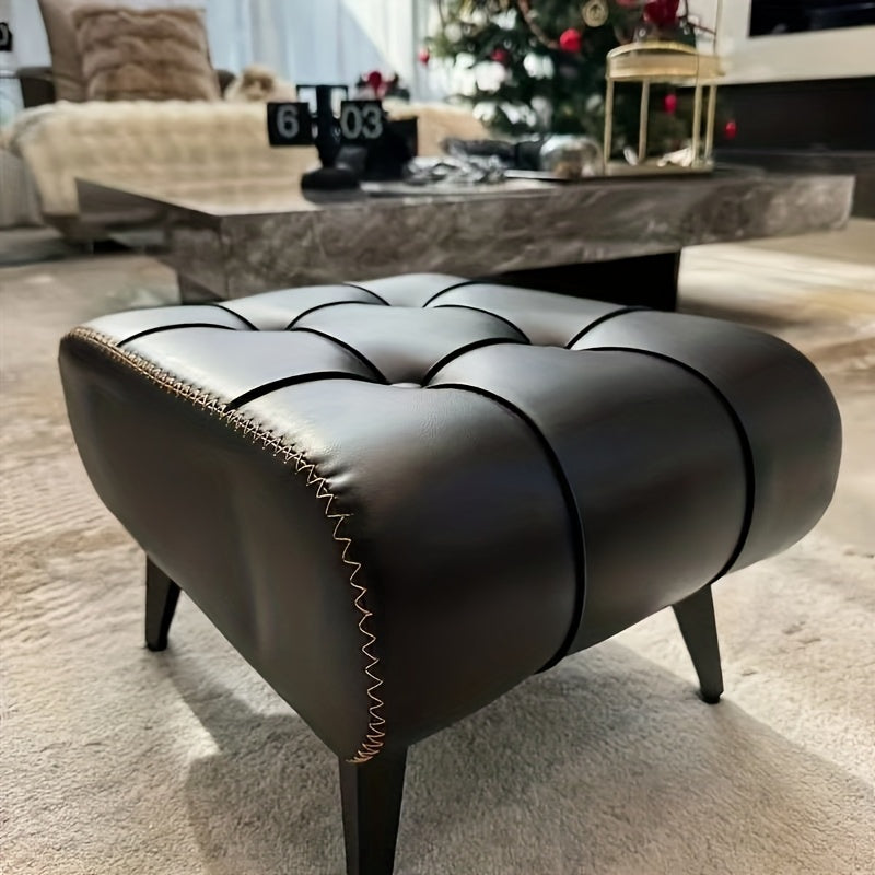 Ottoman shown in the Portable Beauty Stool - Oil Black option