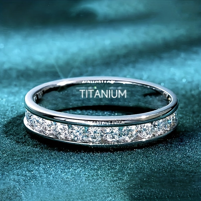 Moissanite Ring in 925 Sterling Silver with Sparkling Center Stone and Size Options 5 Through 13 for Couples and Occasions