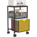 Rolling File Cart with Storage Drawers for Organized Everyday Storage in Home Office