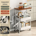 Rolling Metal Kitchen Storage Cart with Rolling Wheels for Organized Everyday Storage