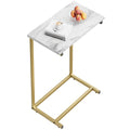 Side Table Rolling C-Shaped Metal Frame and Three Surface Finishes with Model-Specific Finish and Structure Options