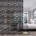 Hanging Room Divider with 40cm Floral-and-Butterfly PVC Panels in Black or White 12- or 24-Piece Sets
