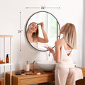 Round Wall Mirror, Entryway Accent Mirror for Dressing and Daily Routines