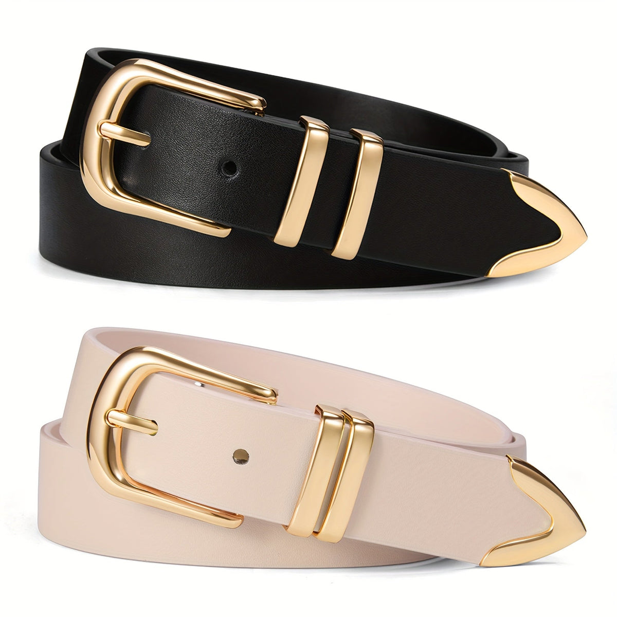 Women's Belt - 2-Pack 's Set Multi-Color Combination Versatile Waist for Dresses Pants - product detail view 39