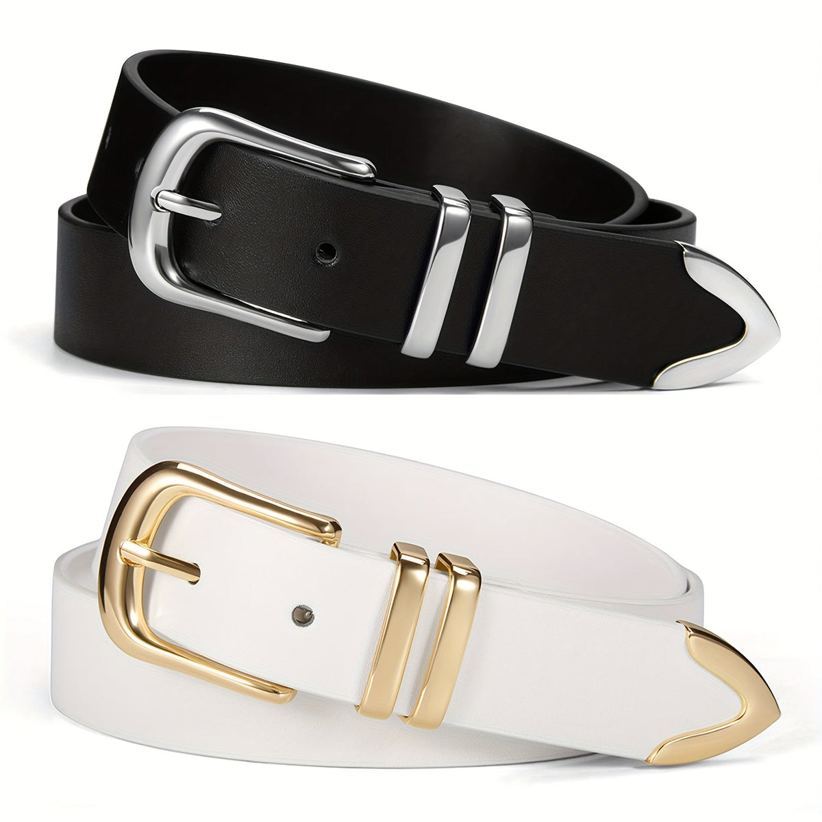 Women's Belt - 2-Pack 's Set Multi-Color Combination Versatile Waist for Dresses Pants - product detail view 48