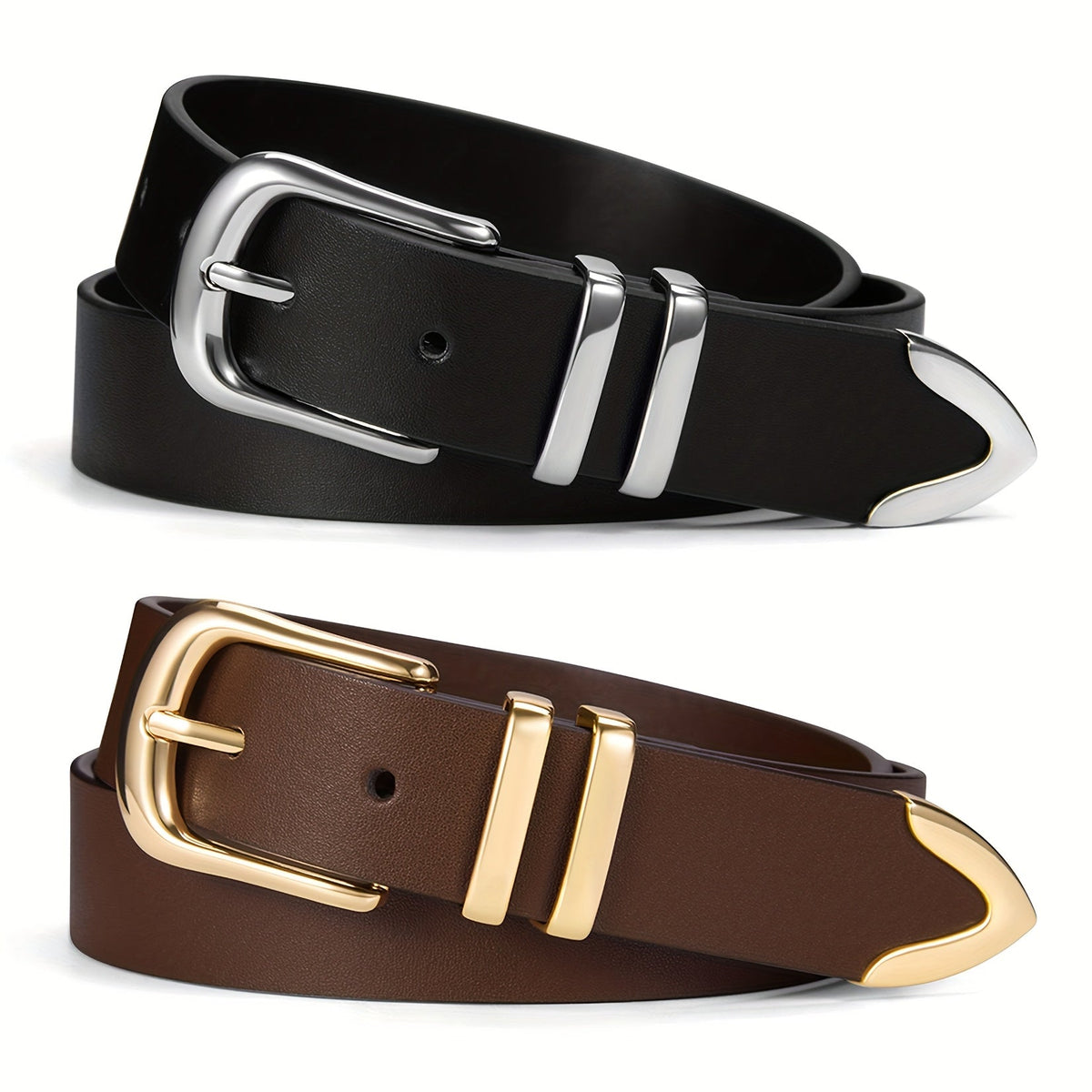 Women's Belt - 2-Pack 's Set Multi-Color Combination Versatile Waist for Dresses Pants - product detail view 49