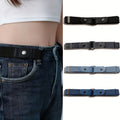 Women's Belt – Invisible Elastic Belt Set 4pcs | No-Show Vintage Stretch Waist Belt for Casual & Formal Wear |