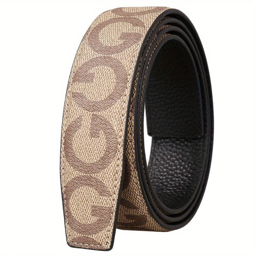 Men's Belt - Leather Unisex Genuine Leather, Letter G Embossed Automatic Alloy Buckle - product detail view 14