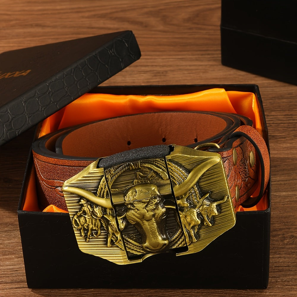 Men's Belt - Lighter for Detachable Western Cowboy Printed with Built-In Lighter - product detail view 9