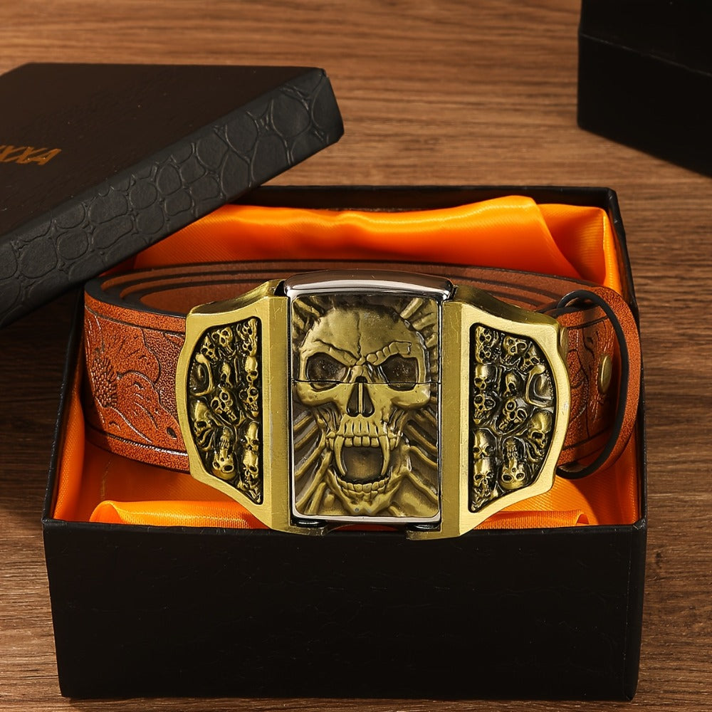 Men's Belt - Lighter for Detachable Western Cowboy Printed with Built-In Lighter - product detail view 12