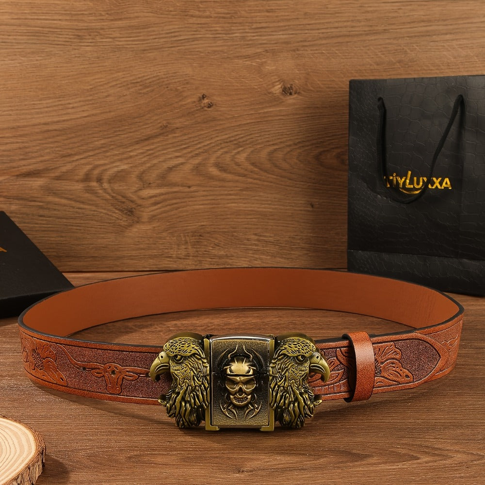 Men's Belt - Lighter for Detachable Western Cowboy Printed with Built-In Lighter - product detail view 15