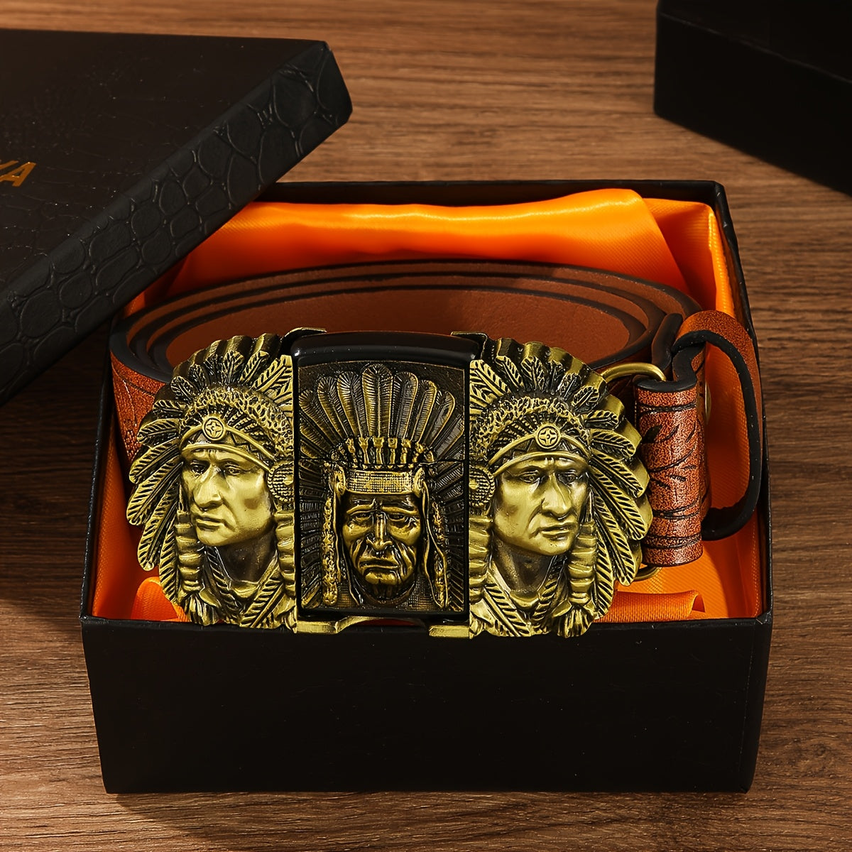 Men's Belt - Lighter for Detachable Western Cowboy Printed with Built-In Lighter - product detail view 23
