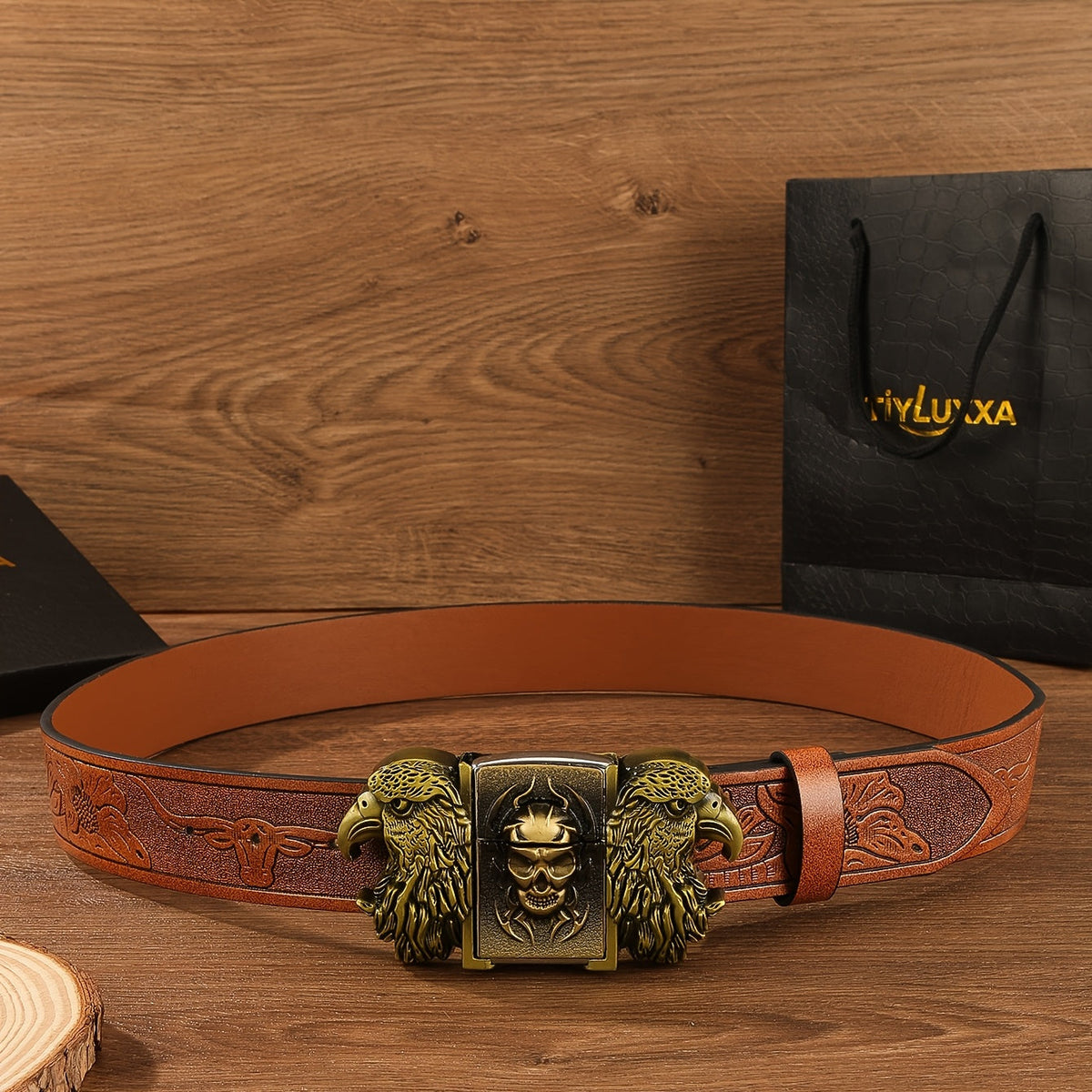 Men's Belt - Lighter for Detachable Western Cowboy Printed with Built-In Lighter - product detail view 26