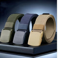 Men's Belt 3-Pack Nylon Webbing Set with Adjustable Plastic Buckles and Five Color Options