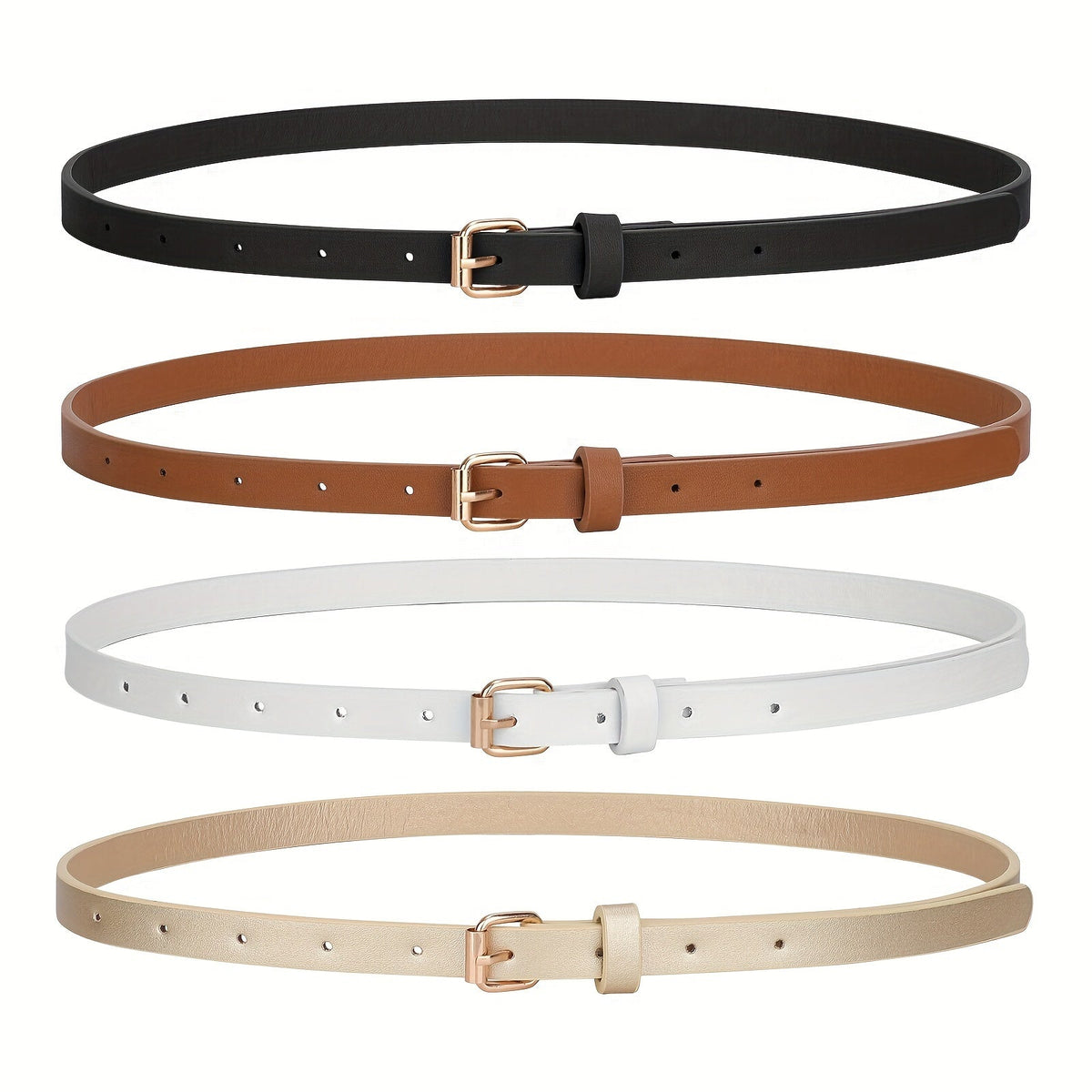 Women's Belt - PU Leather Set 4pcs for | Slim Waist for Dresses Jeans | Sweet Fashion - product detail view 17