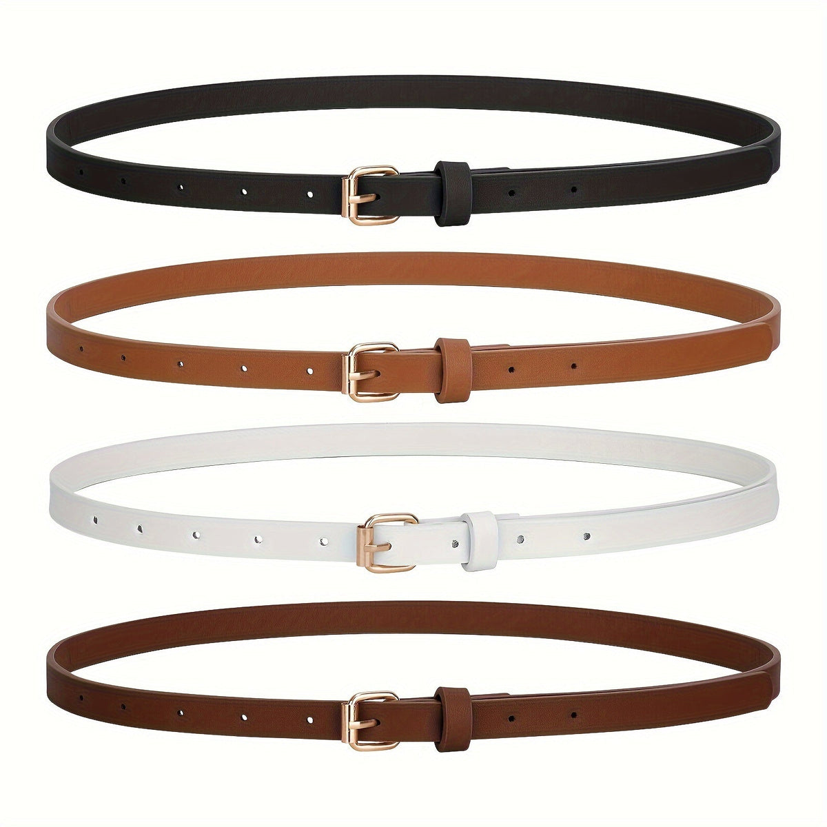 Women's Belt - PU Leather Set 4pcs for | Slim Waist for Dresses Jeans | Sweet Fashion - product detail view 19