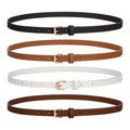 Women's Belt – PU Leather Belt Set 4pcs | Slim Waist Belt for Dresses Jeans | Sweet Fashion Style A B C D |