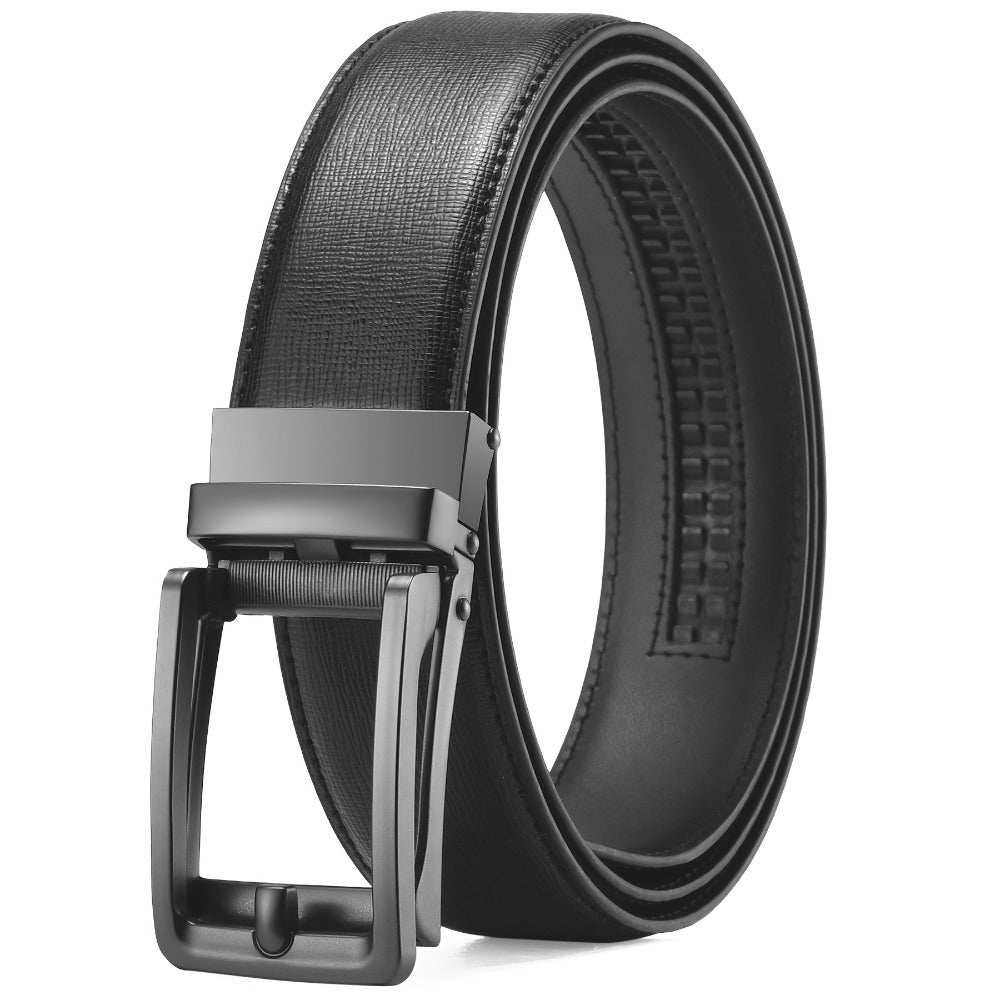 Men's Belt - Ratchet for Premium Leather Slide Automatic Click Buckle No-Hole - product detail view 12