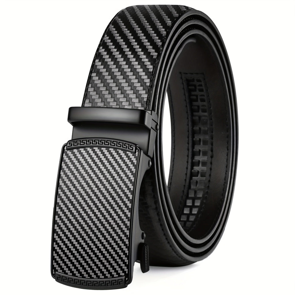 Men's Belt - Ratchet for Premium Leather Slide Automatic Click Buckle No-Hole - product detail view 20