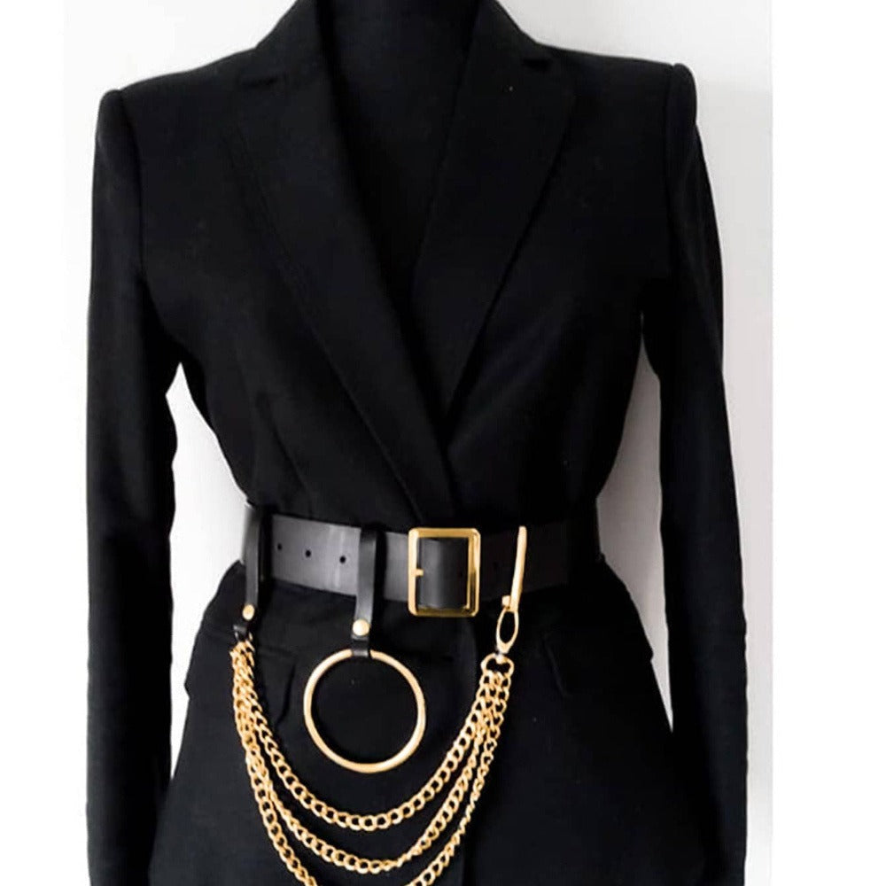 Women's Belt - 's Chain Street Punk Style Elastic Waist with Stainless Steel Buckle for - product detail view 3