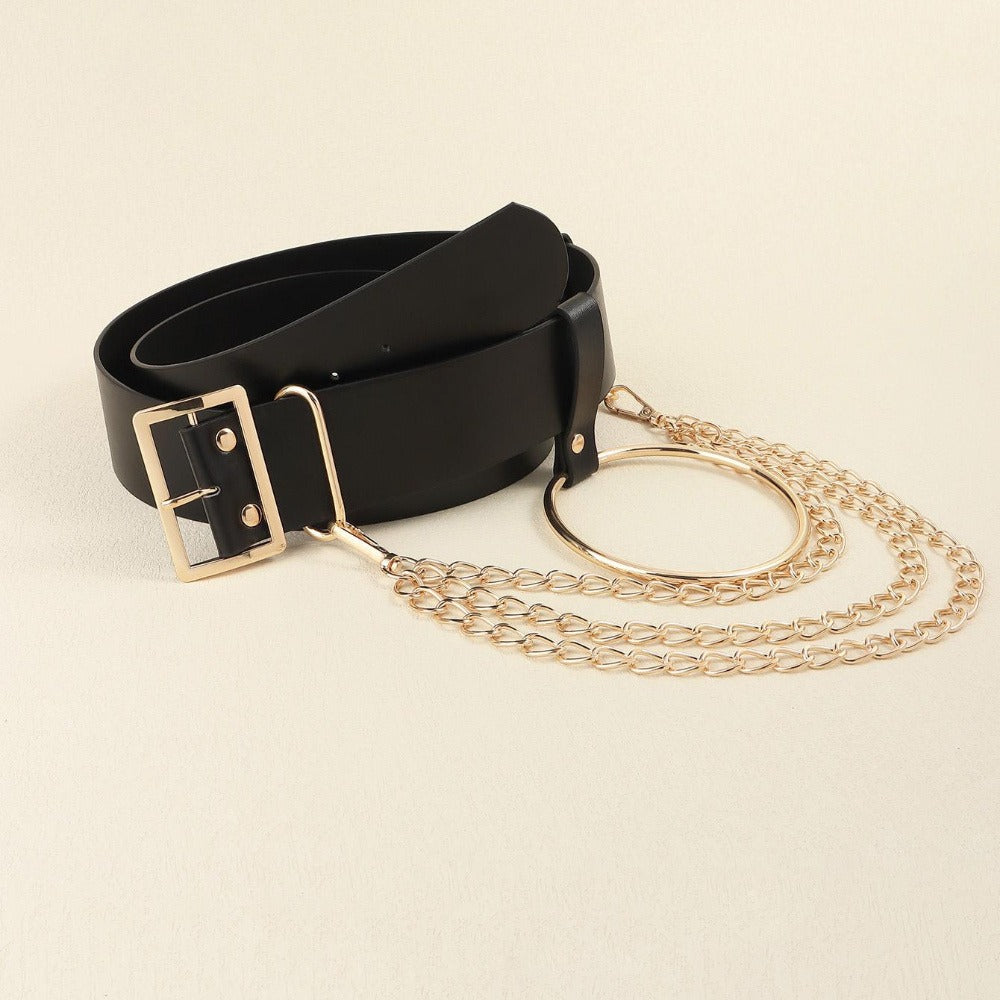 Women's Belt - 's Chain Street Punk Style Elastic Waist with Stainless Steel Buckle for - product detail view 7