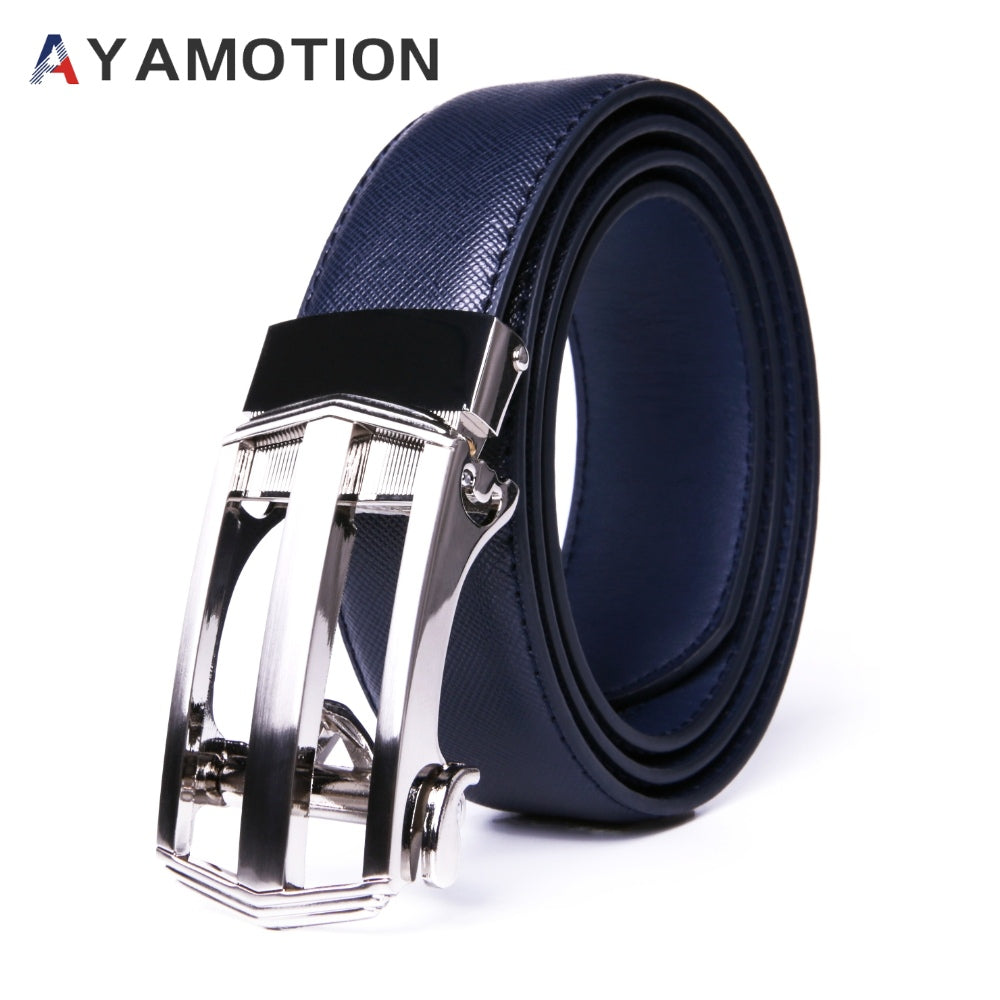 Men's Belt - 's Dress Bonded Leather Ratchet Automatic Buckle 1.3" Wide Brushed Nickel - product detail view 27