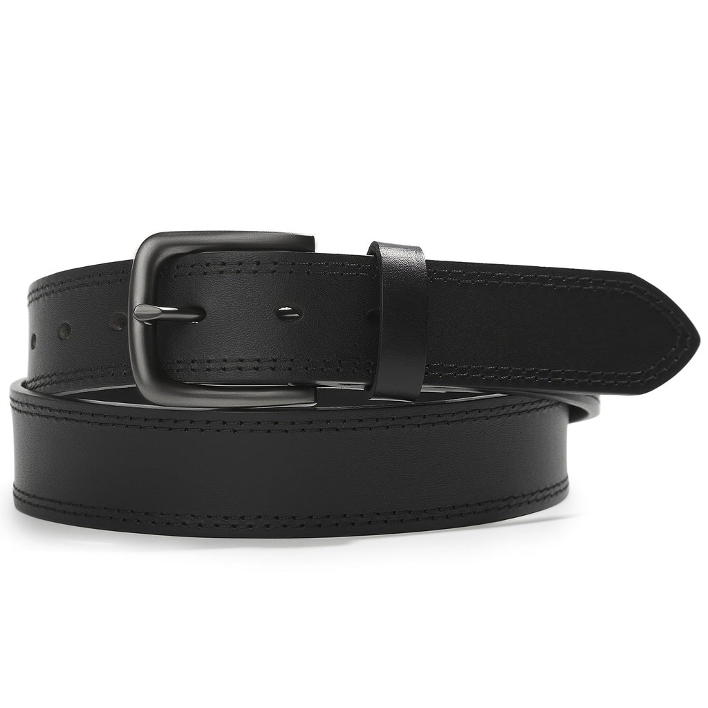 Men's Belt - 's Full Grain Leather Single & 2-Pack Bundle Classic Business Casual Dress - product detail view 25