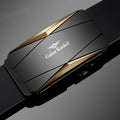 Dress Belt, Leather Belt Automatic Buckle Genuine Cowhide No-Hole Ratchet Dress Belt Business Casual Suit