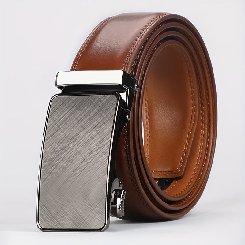 Men's Belt - 's Leather Ratchet Automatic Buckle Adjustable Trim-to-Fit No Hole Design - product detail view 21