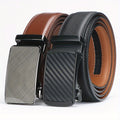 Men's Belt Genuine Leather No-Hole Ratchet Style with Automatic Buckles and 30 to 44-Inch Waist Range