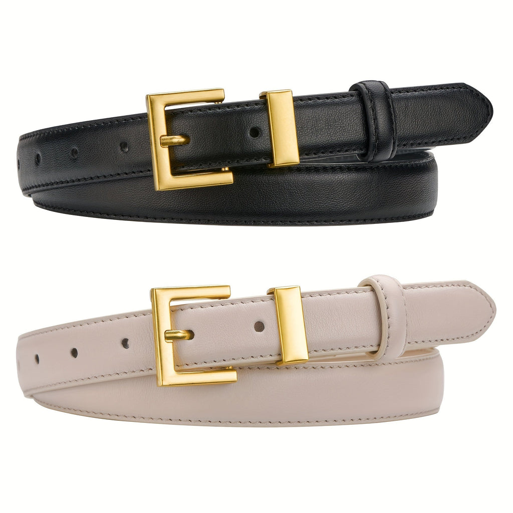 Women's Belt - Square Buckle Set 2pcs for | Gold Square Buckle Waist for Jeans Dresses - product detail view 27