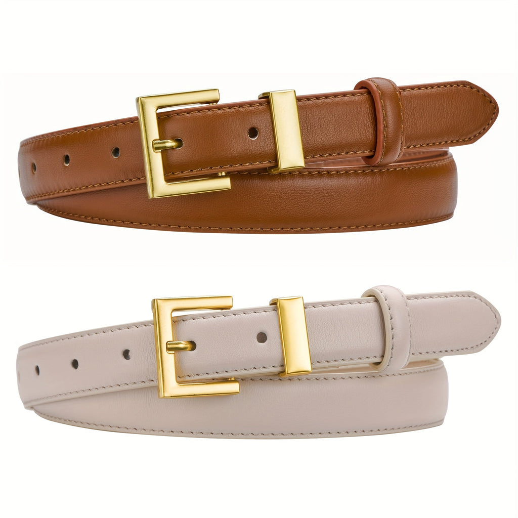 Women's Belt - Square Buckle Set 2pcs for | Gold Square Buckle Waist for Jeans Dresses - product detail view 28