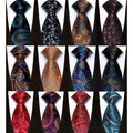 Twelve-Pack Jacquard-Woven Polyester Neckties, 58in Long in Four Coordinated Pattern Assortments