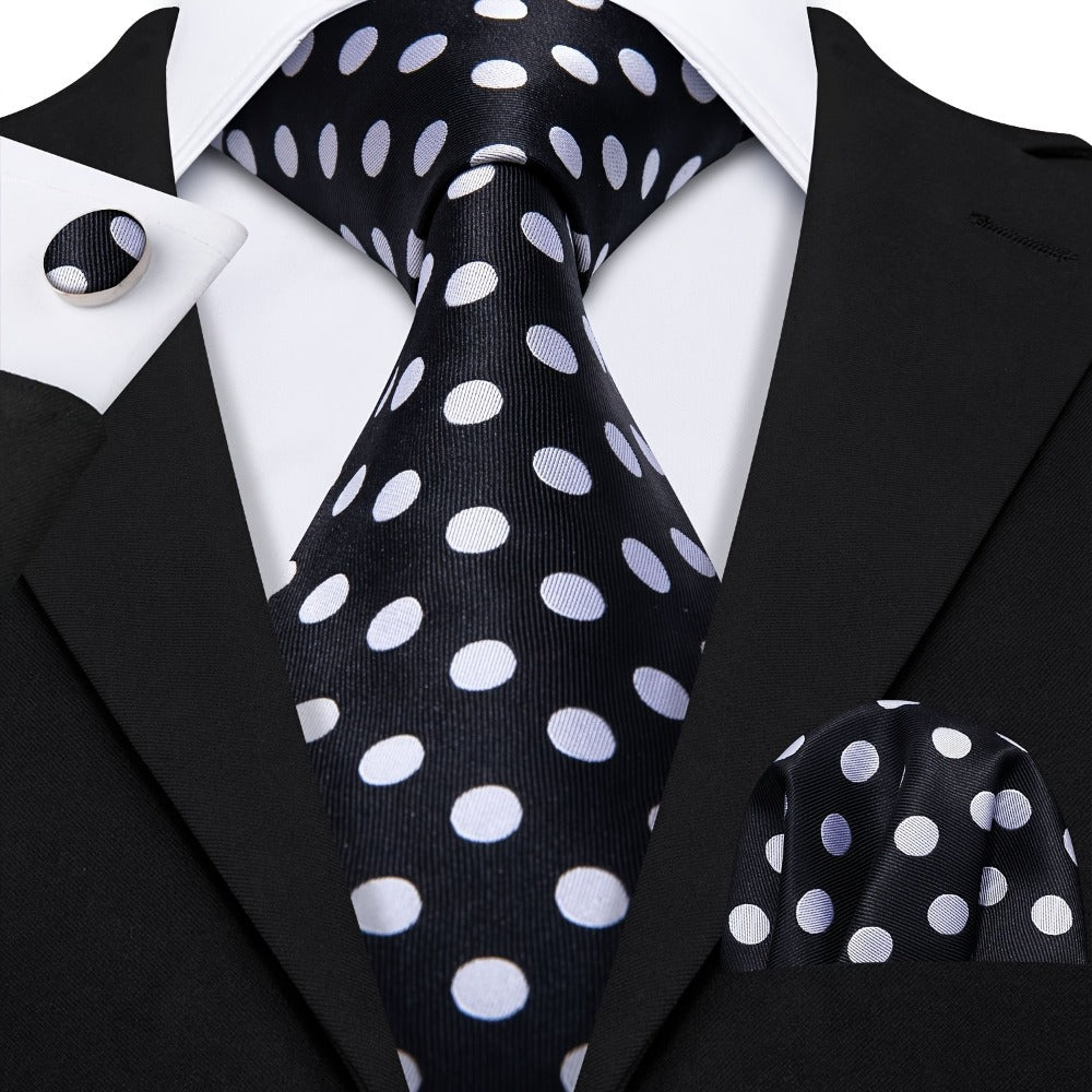 Men's Necktie - 's Set 3pcs Formal Tie with Pocket Square & Cufflinks - Wedding Business - main product view