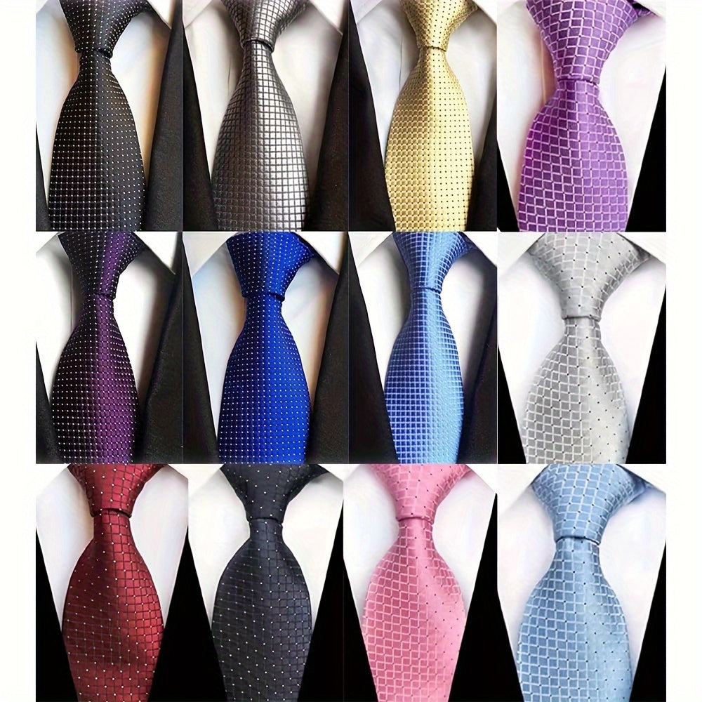 12-Pack Jacquard Woven Necktie Set in Five Pattern Groups for Business, Weddings and Formal Outfits
