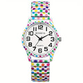 Boho Quartz Watch with Elastic Stretch Band, Large Arabic Numeral Dial and Eight Style Options