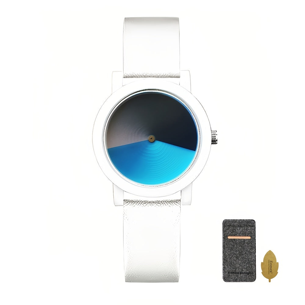 Color-Changing Women's Quartz Watch with PU Leather Strap and Three Shifting Dial Color Options
