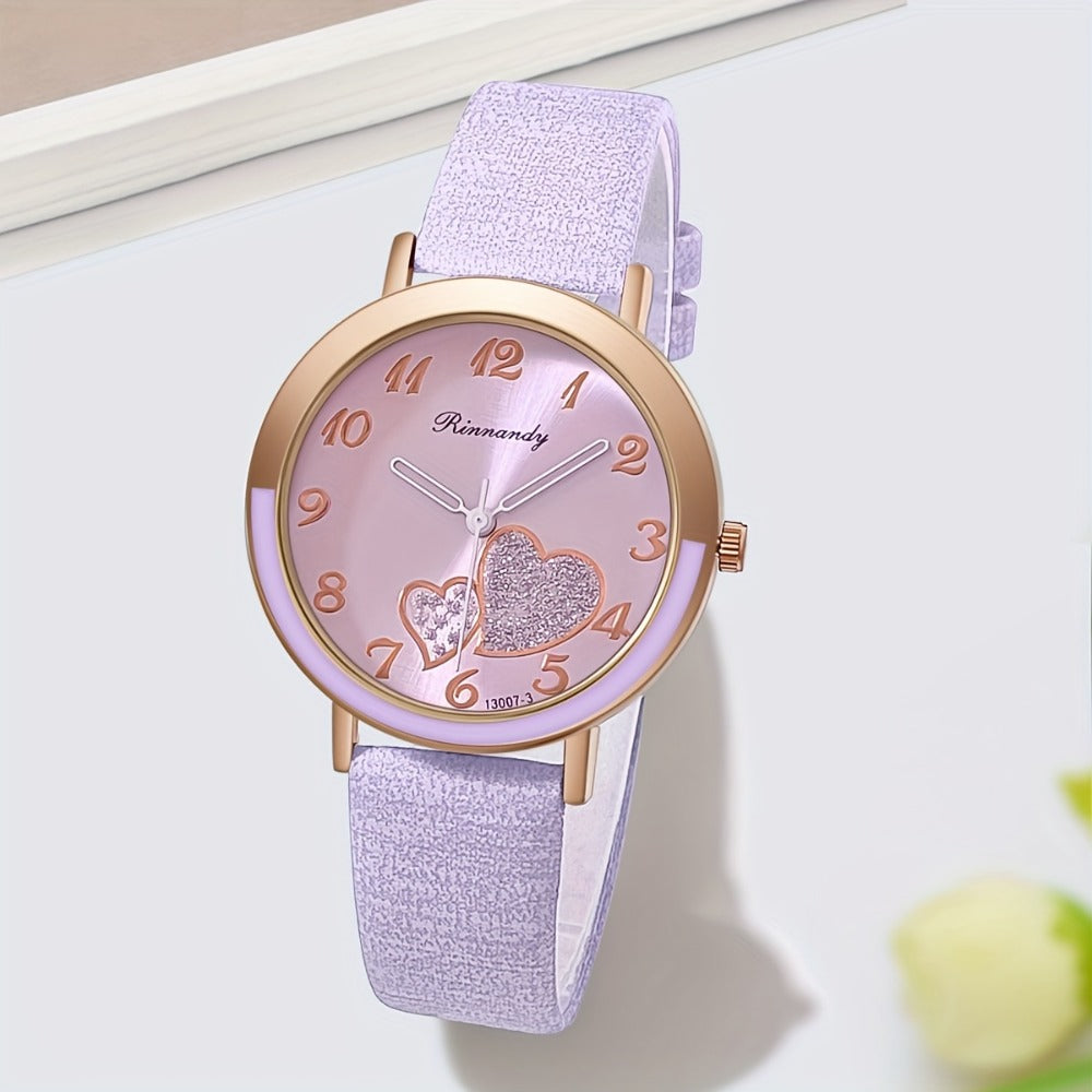 Women's Quartz Watch - Cute Shiny Heart Candy Color Fashion Analog Wristwatch Colorful Casual - product detail view 5