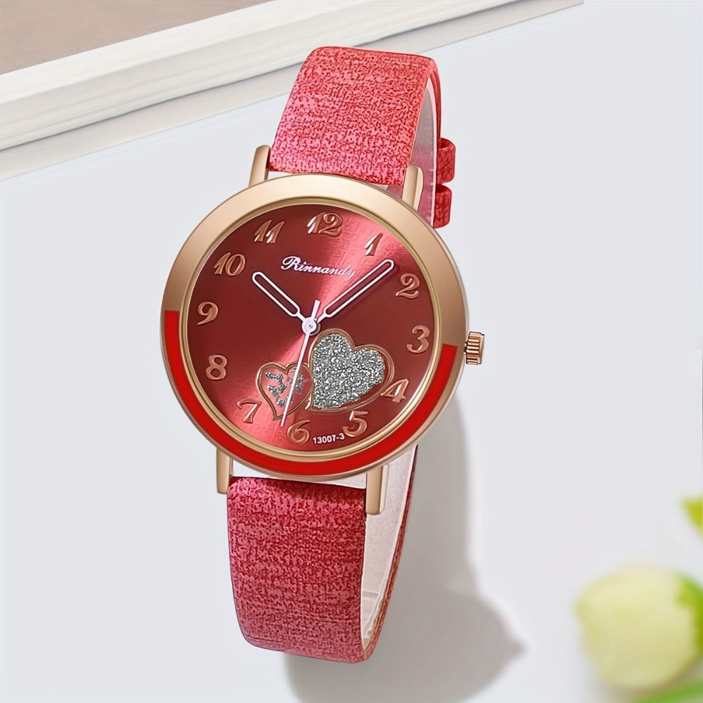 Women's Quartz Watch - Cute Shiny Heart Candy Color Fashion Analog Wristwatch Colorful Casual - product detail view 6