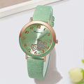 Heart-Dial Women's Quartz Watch with Colorful Candy-Style Band in Seven Color Options for Casual Wear