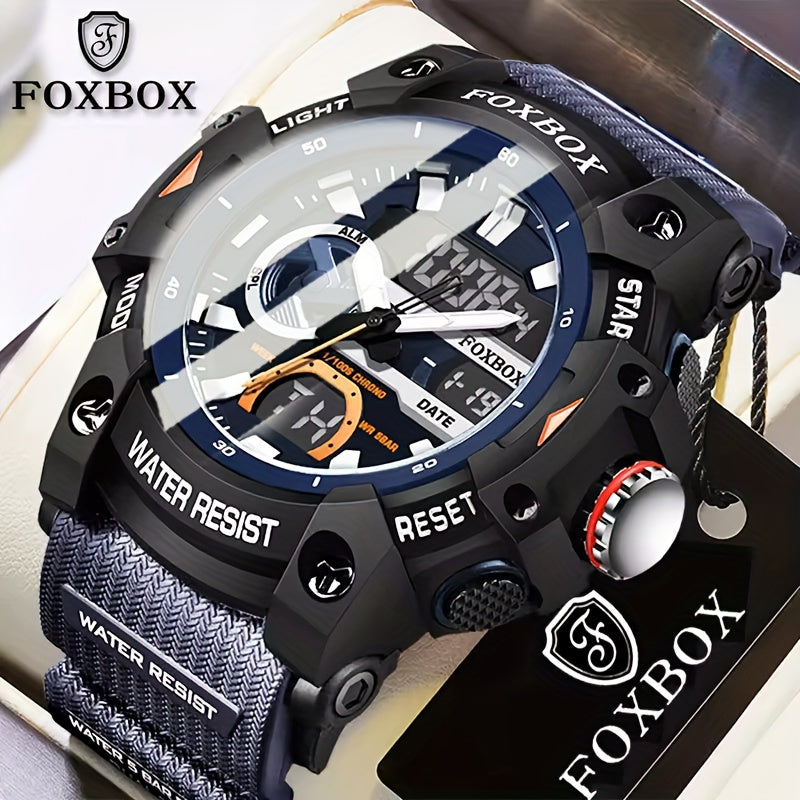 Watch for Men FOXBOX LED Digital Outdoor Timepiece with Night Light, Stopwatch & 5 Colors for Daily Wear