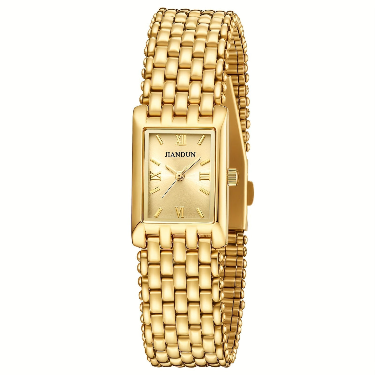 Women's Watch Vintage Gold Bracelet with Rectangular Quartz Dial and Three Face Color Options