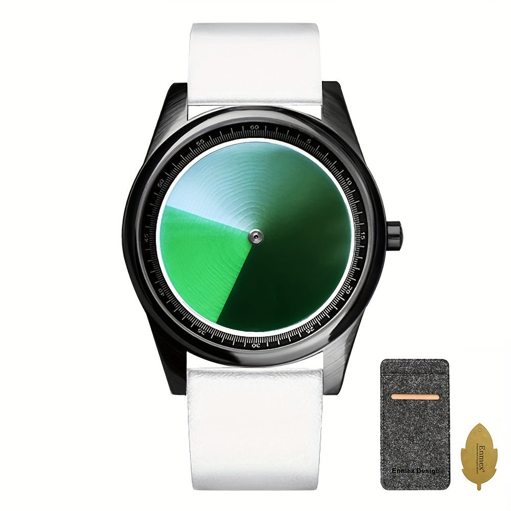 Men's Quartz Watch - Gradient Color Unisex Creative Unique Dial Wristwatch Women Blue Red Green - product detail view 9