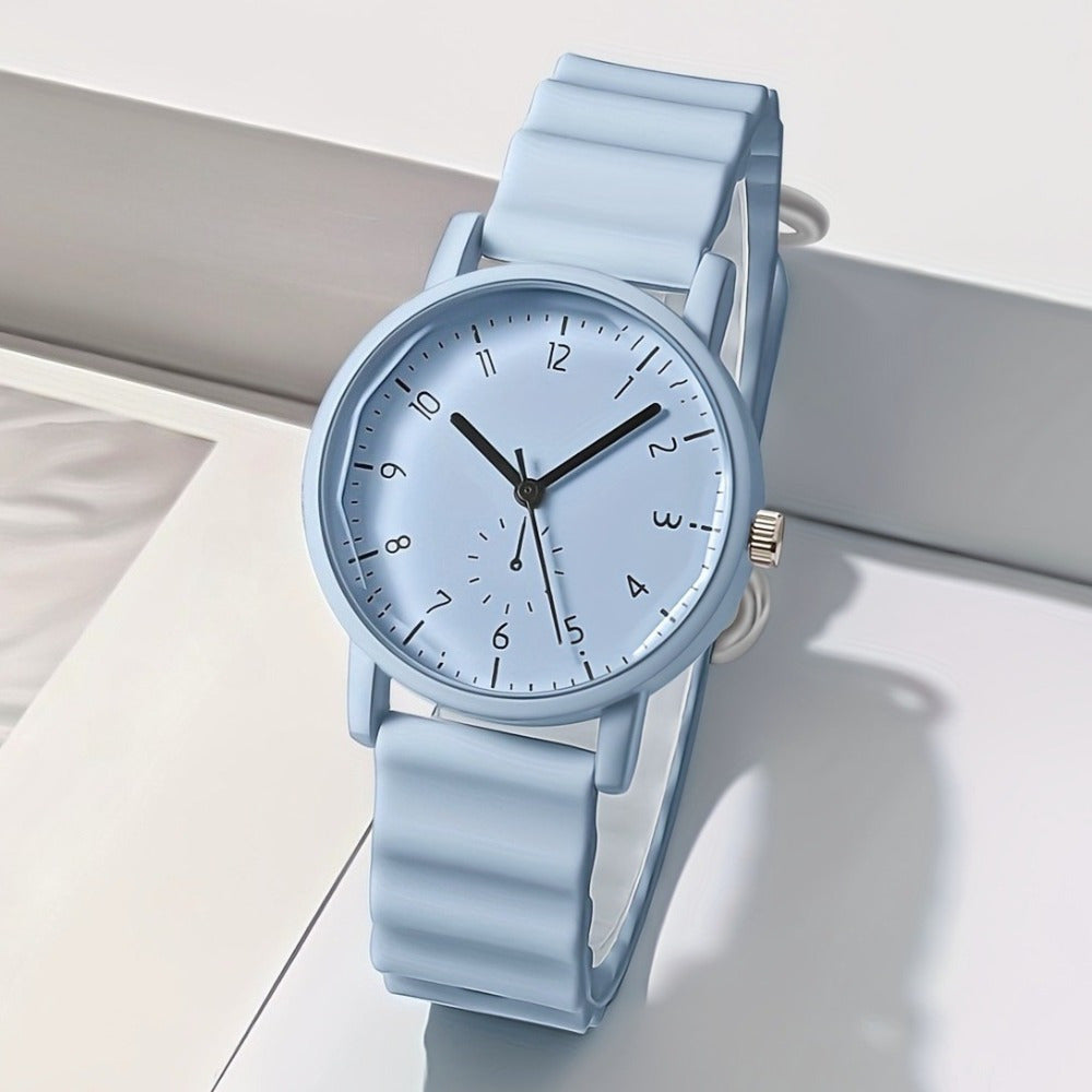 Women's Quartz Watch - Macaron Color Silicone Cute Casual Round Analog Fashion Wrist for Girls - product detail view 15