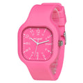 Quartz Watch by Origset for Nurses with Hot-Pink Silicone Band, 24-Hour Dial and Sweeping Seconds