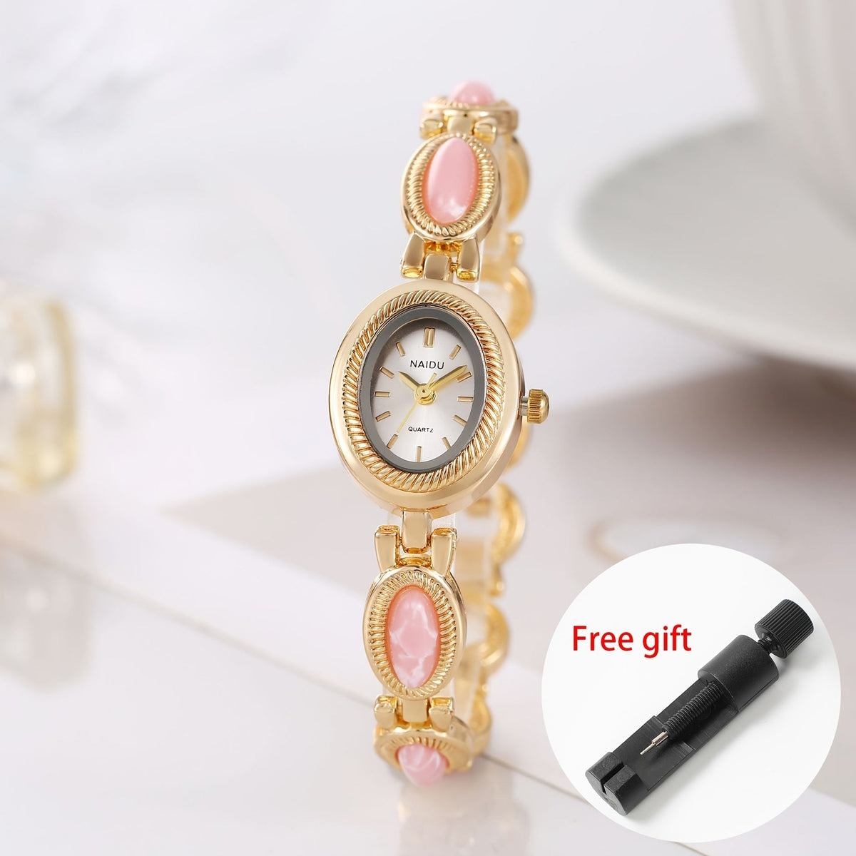 Women's Quartz Watch - Retro Bracelet for Light Luxury French Style Ladies Wristwatch with Band - product detail view 17